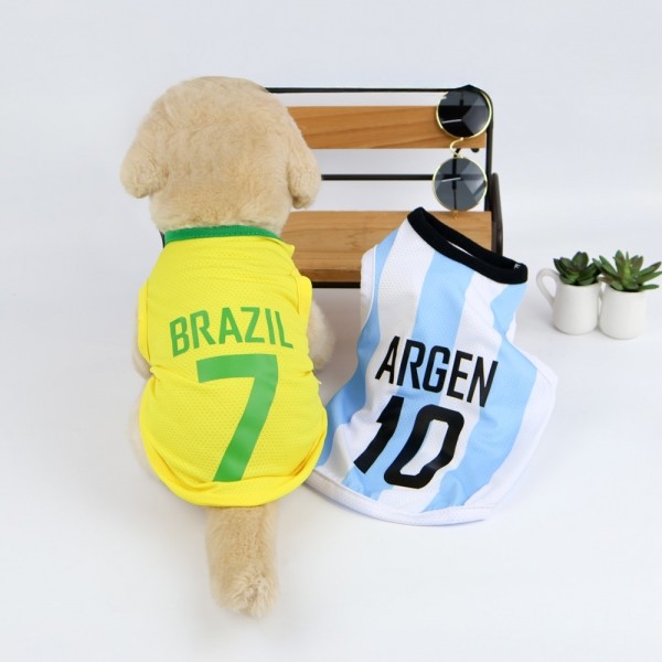 페오펫몰,그루밍독 반려동물 국가 축구 유니폼 쿨나시 S-2XL, 2colors