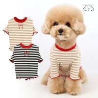 그루밍독 루비리본 스트라이프 티셔츠 S-2XL, 2colors