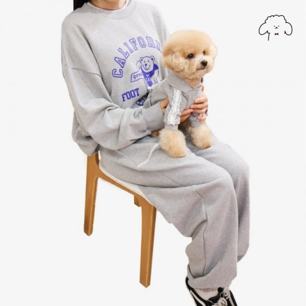 페오펫몰,그루밍독 반려동물 커플룩 레이스후드 올인원/원피스 S-XL, 2colors & 견주용 바지