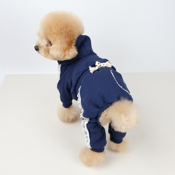 페오펫몰,그루밍독 반려동물 커플룩 레이스후드 올인원/원피스 S-XL, 2colors & 견주용 바지