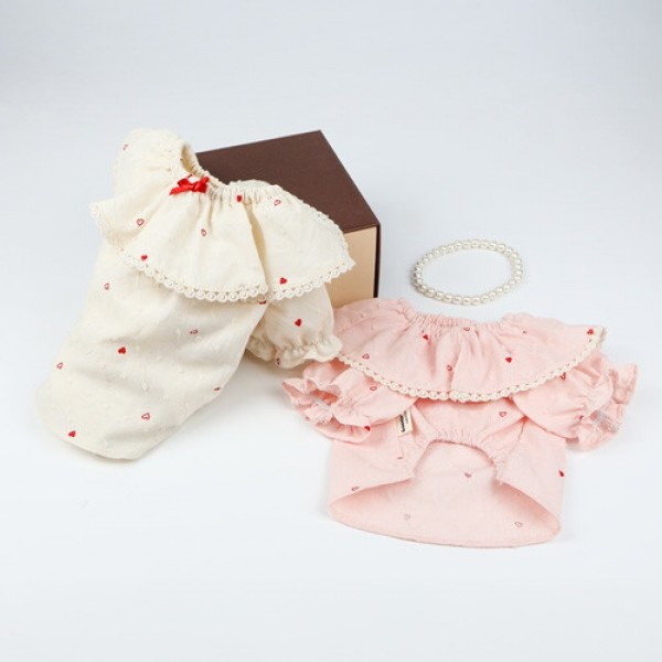 페오펫몰,그루밍독 반려동물 러빙유 하트 블라우스 셔츠 S-2XL, 2colors