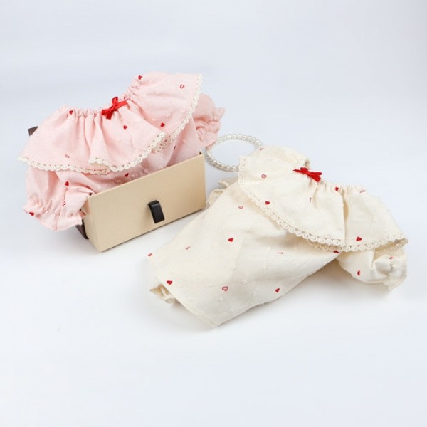 페오펫몰,그루밍독 반려동물 러빙유 하트 블라우스 셔츠 S-2XL, 2colors