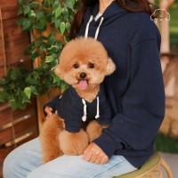 그루밍독 반려동물 커플룩 기모 무지 후드티 S-2XL, 2colors & 견주용 후드