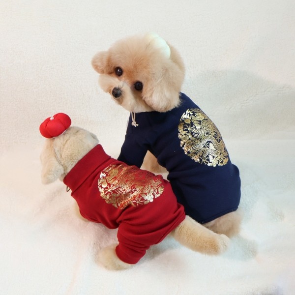 페오펫몰,그루밍독 반려동물 용무늬 한복 올인원 S-XL, 2 colors