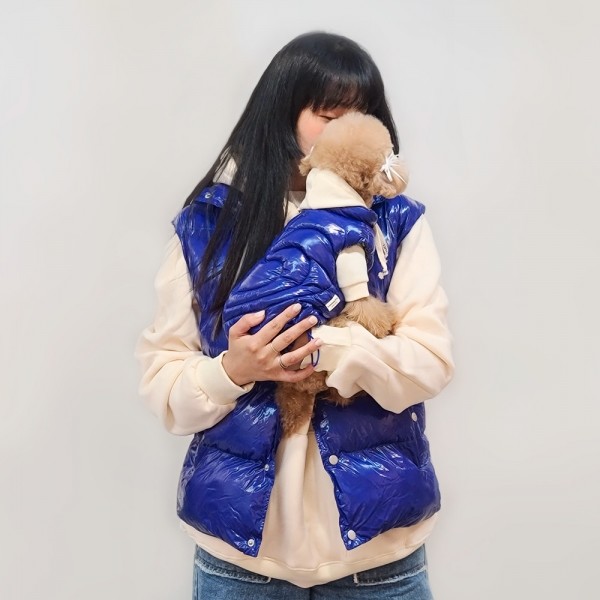 페오펫몰,그루밍독 반려동물 커플룩 하트 패딩 조끼 자켓 S-2XL, 3colors & 견주용 패딩조끼