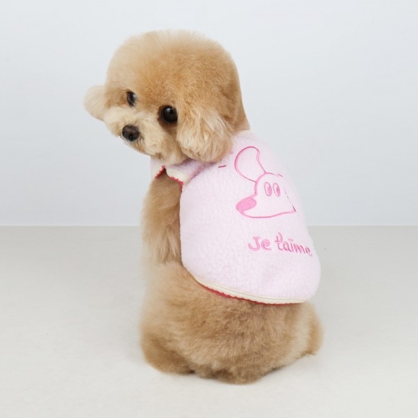 페오펫몰,그루밍독 반려동물 멍멍이 자수 조끼 S-2XL, 2 colors