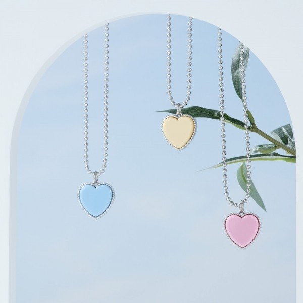 페오펫몰,하트펜던트 강아지 인식표 목걸이 이름표