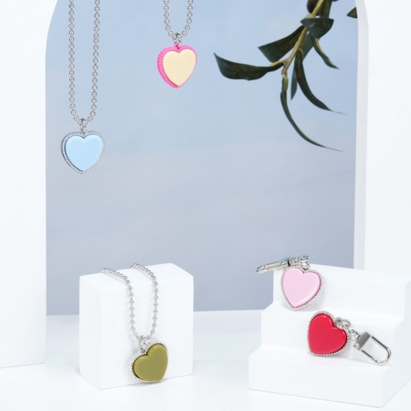 페오펫몰,하트펜던트 강아지 인식표 목걸이 이름표