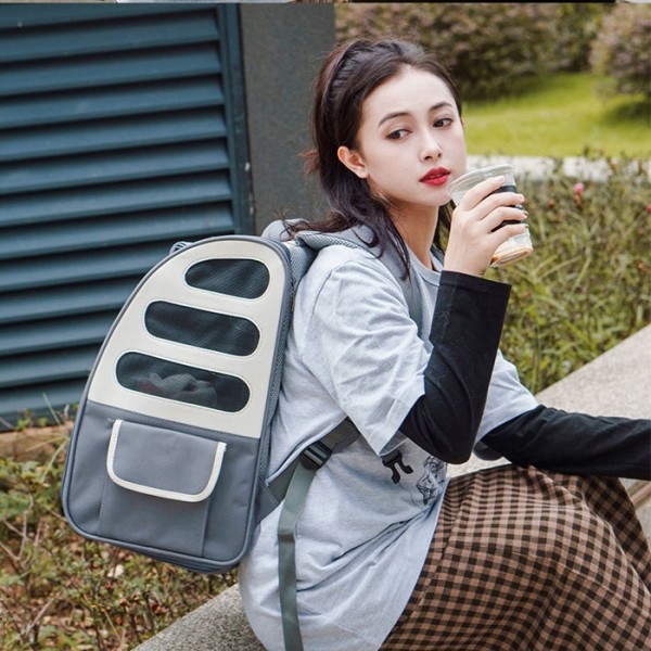 페오펫몰,스페이스캣 3면 통풍 백팩형 반려동물 이동가방 2컬러