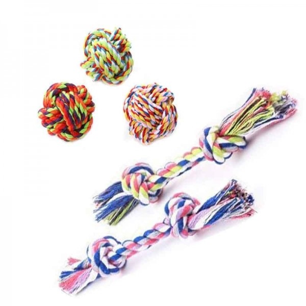 페오펫몰,강아지 로프 장난감 실타래 터그놀이 3종/5종