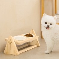 [행복특가] 레토 원목 강아지 밥그릇 고양이 물그릇 각도 높이조절 LCA-WH02