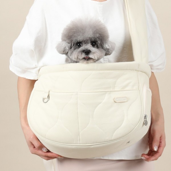 페오펫몰,[리토가토] 올데이 슬링백 이동가방 (크림)