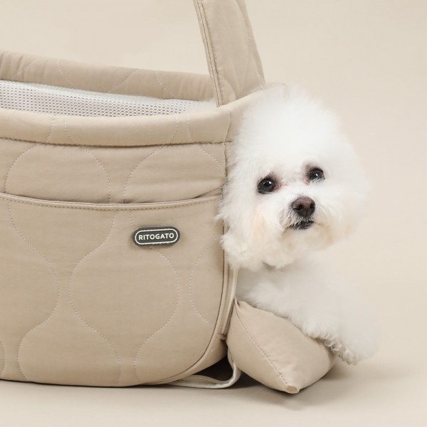페오펫몰,[리토가토] 올데이 슬링백 이동가방 (베이지)
