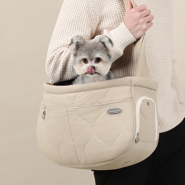 페오펫몰,[리토가토] 올데이 슬링백 이동가방 (베이지)