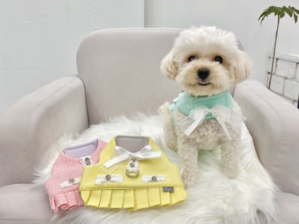 페오펫몰,강아지 트위드 하네스 가슴줄 의류형하네스