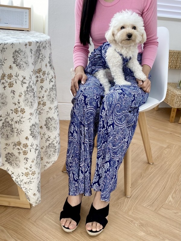 강아지 에스닉주름바지 커플룩(견주용)
