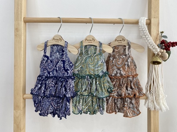 강아지 에스닉원피스 커플룩 냉장고 여름원피스