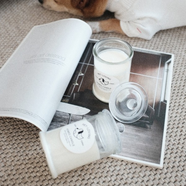 페오펫몰,바크엠마 반려동물 캔들 250g / 강아지 고양이 마조람 오일 캔들 냄새제거 탈취