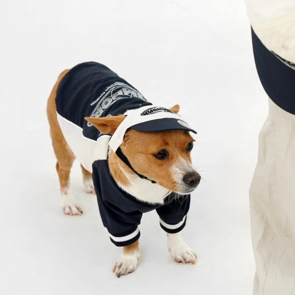 페오펫몰,바크하우스X꿈돌이 블록코어 나일론 티셔츠_네이비