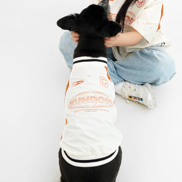 페오펫몰,바크하우스X꿈돌이 블록코어 나일론 티셔츠_아이보리