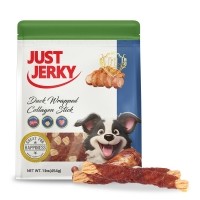 [페슬러] 저스트져키 강아지 대용량 육포 껌간식 오리가슴살 콜라겐 스틱 454g
