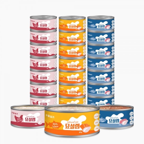 페오펫몰,[페슬러] 묘설렘 내추럴 캔 80g (3가지 맛)