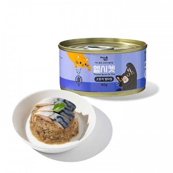 페오펫몰,헬시캣 고등어 젤타입 80g x 24캔 [10%]