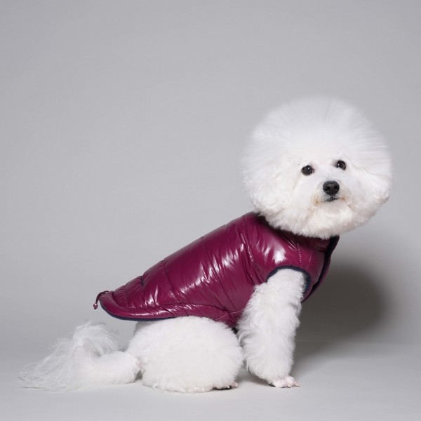 페오펫몰,리버시블 글로시 패딩베스트 멀베리네이비