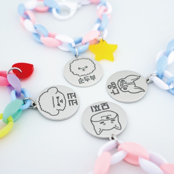 페오펫몰,[오늘출발] 강아지 롤리팝 드로잉 목걸이 인식표
