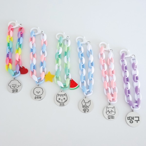 페오펫몰,[오늘출발] 강아지 롤리팝 드로잉 목걸이 인식표