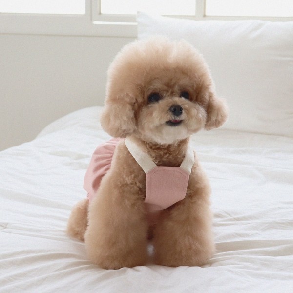 [댕캉스특가] 쉬오트 러브썸 볼륨 오버롤 (핑크)