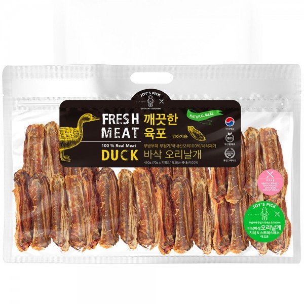 페오펫몰,[오래오래프로젝트] 깨끗한 육포 오리날개 벌크형 (490g)