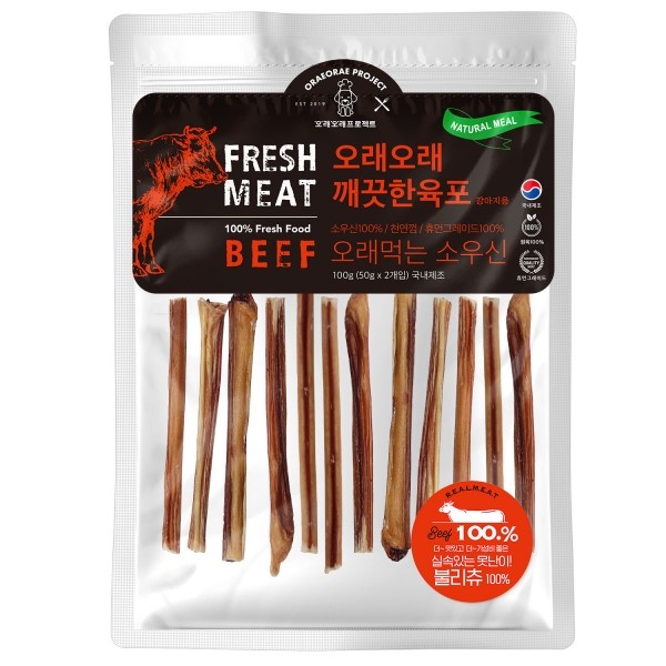 페오펫몰,[오래오래프로젝트] 깨끗한육포 오래먹는 소우신 불리츄 100g (8~12스틱)