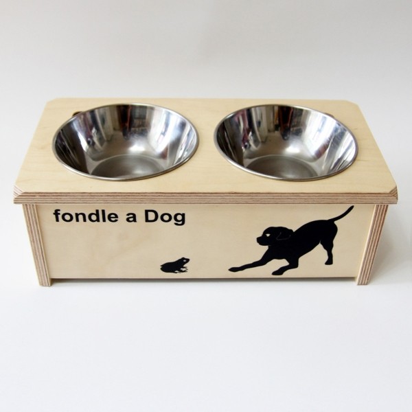 자작나무 2구 원목 수납 고양이 강아지 식탁, 애견 식기식기 밥그릇 물그릇 이니셜 각인