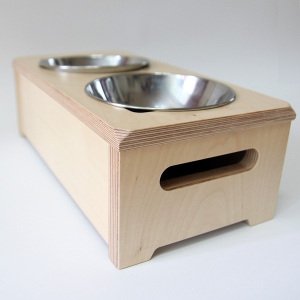 페오펫몰,자작나무 2구 원목 수납 고양이 강아지 식탁, 애견 식기식기 밥그릇 물그릇 이니셜 각인