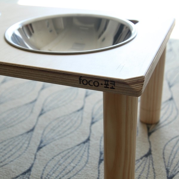 페오펫몰,자작나무 원목 대형견 2구 식탁, 밥그릇 포함 대형견 식기 세트 높이선택 퐁퐁, 애견 식기 물그릇 이니셜 각인