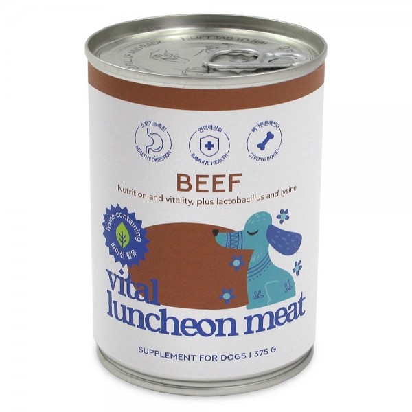 페오펫몰,[26년4월12일]유통기한 임박 세일 댕냥이라이프 강아지 바이탈 런천미트 간식 캔 소고기 375g X 12캔