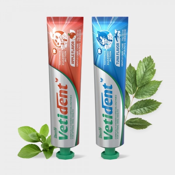 페오펫몰,[허레이][꽃길특가] 프로 베티덴트 치약 사과향+참치향 2개 SET 바르는 겔제형