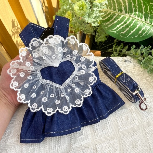 페오펫몰,[이득특가]냥슬아치 플라워 데님 청치마 원피스 고양이 강아지 옷