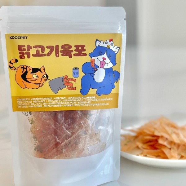 페오펫몰,말랑촉촉 노령견도 먹기좋은 닭고기육포 80g