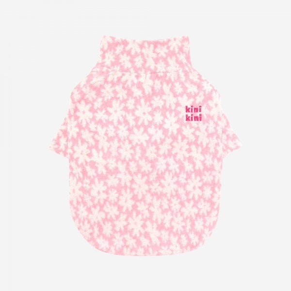 페오펫몰,FLOWER HALF ZIPUP-PINK(반집업)