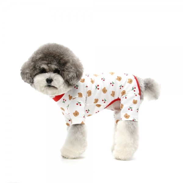 페오펫몰,[무럭무럭특가][키니키니X어프어프]DOT CHERRY BEAR ALL IN ONE-IVORY(올인원)