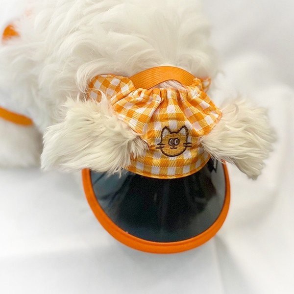 페오펫몰,[오드펫]또또또친구들 체크 UV썬캡 오즈