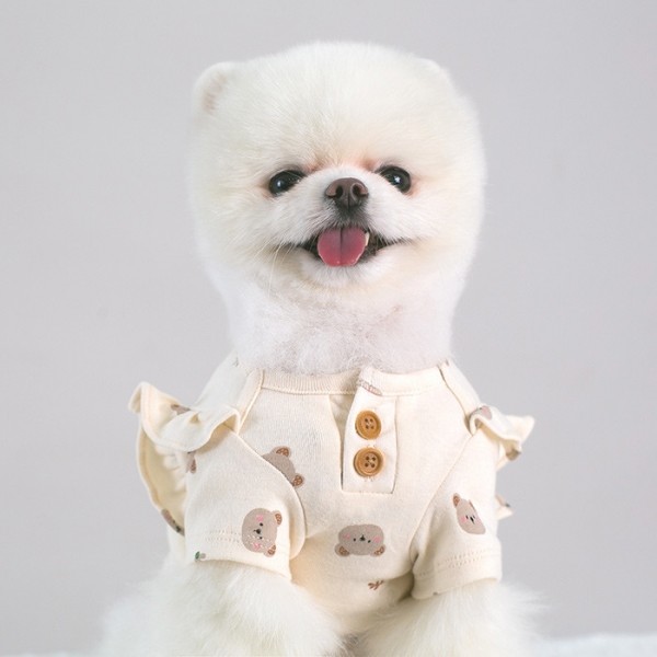 페오펫몰,[오드펫]프릴베베 티셔츠 허니베어 (2COLOR)