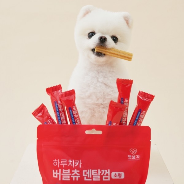 페오펫몰,펫생각 하루치카 버블츄 소형 덴탈껌 168g (21개입)
