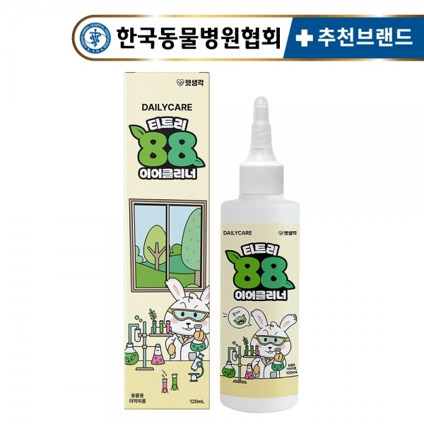 페오펫몰,펫생각 천연 저자극 티트리88 강아지 이어클리너 120ml