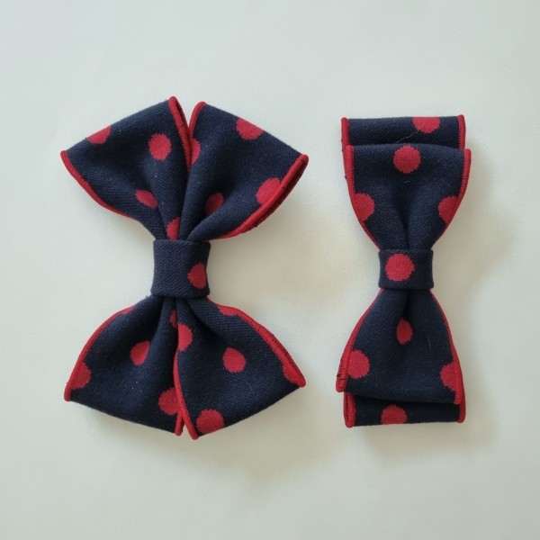 [멍꼬순내 자체제작]러블리 도트 리본 타이 강아지 보타이 커플 악세사리