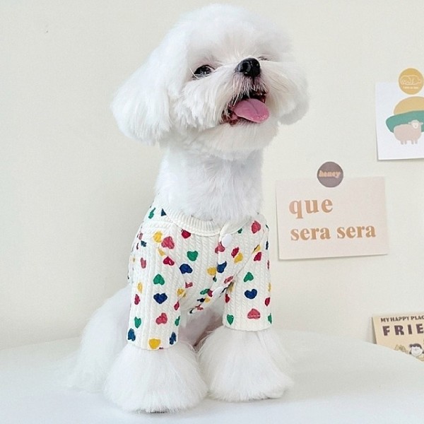 강아지 하트퐁퐁 가디건