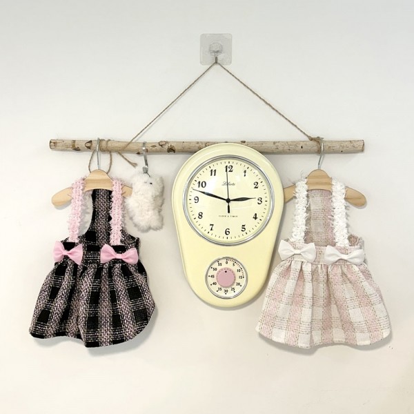 페오펫몰,디어아지  강아지 봄 여름 가을 트위드원피스 리본 공주드레스