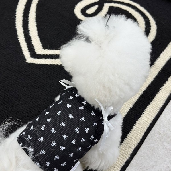 페오펫몰,디어아지 리본 크롭 나시 티 _블랙